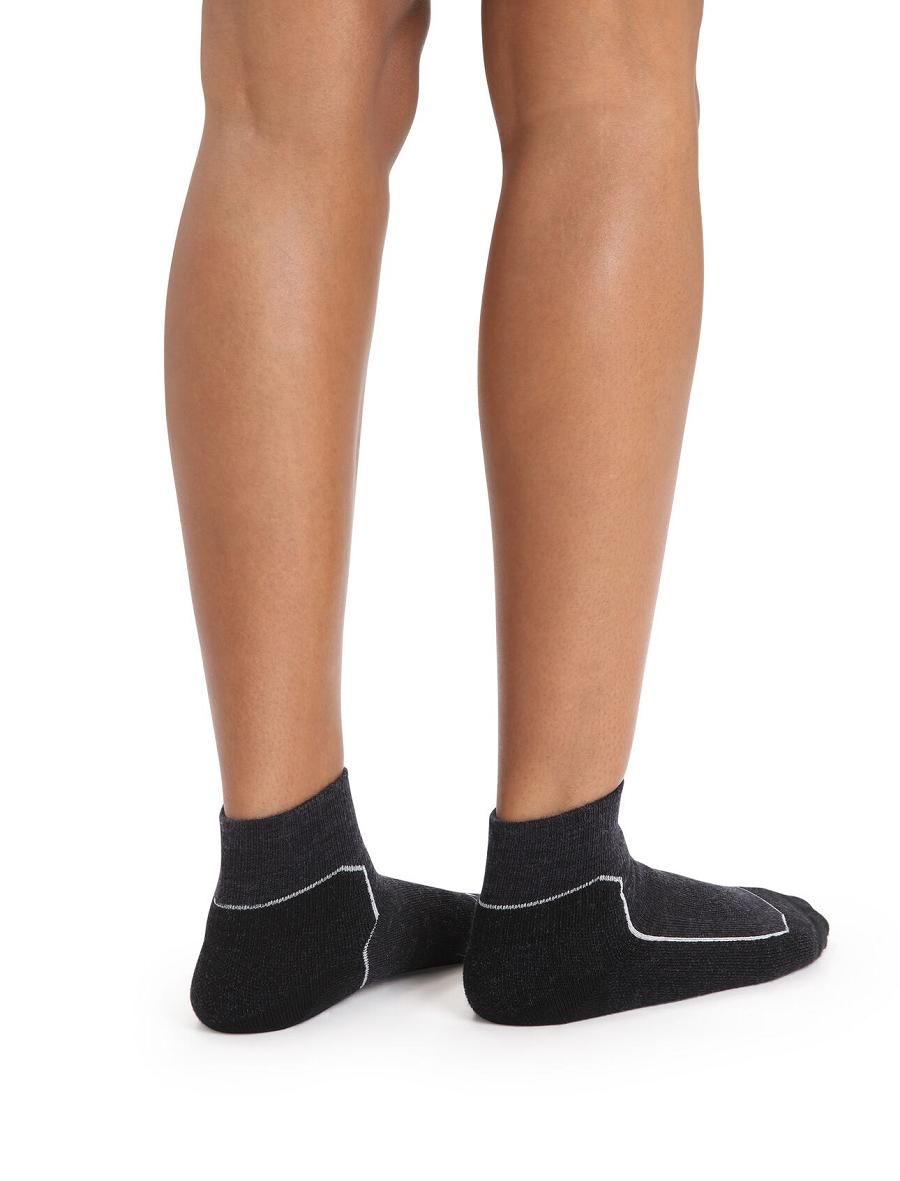 Chaussettes Icebreaker Merino Hike+ Light Mini Femme Noir Grise | FR 1447NWYB